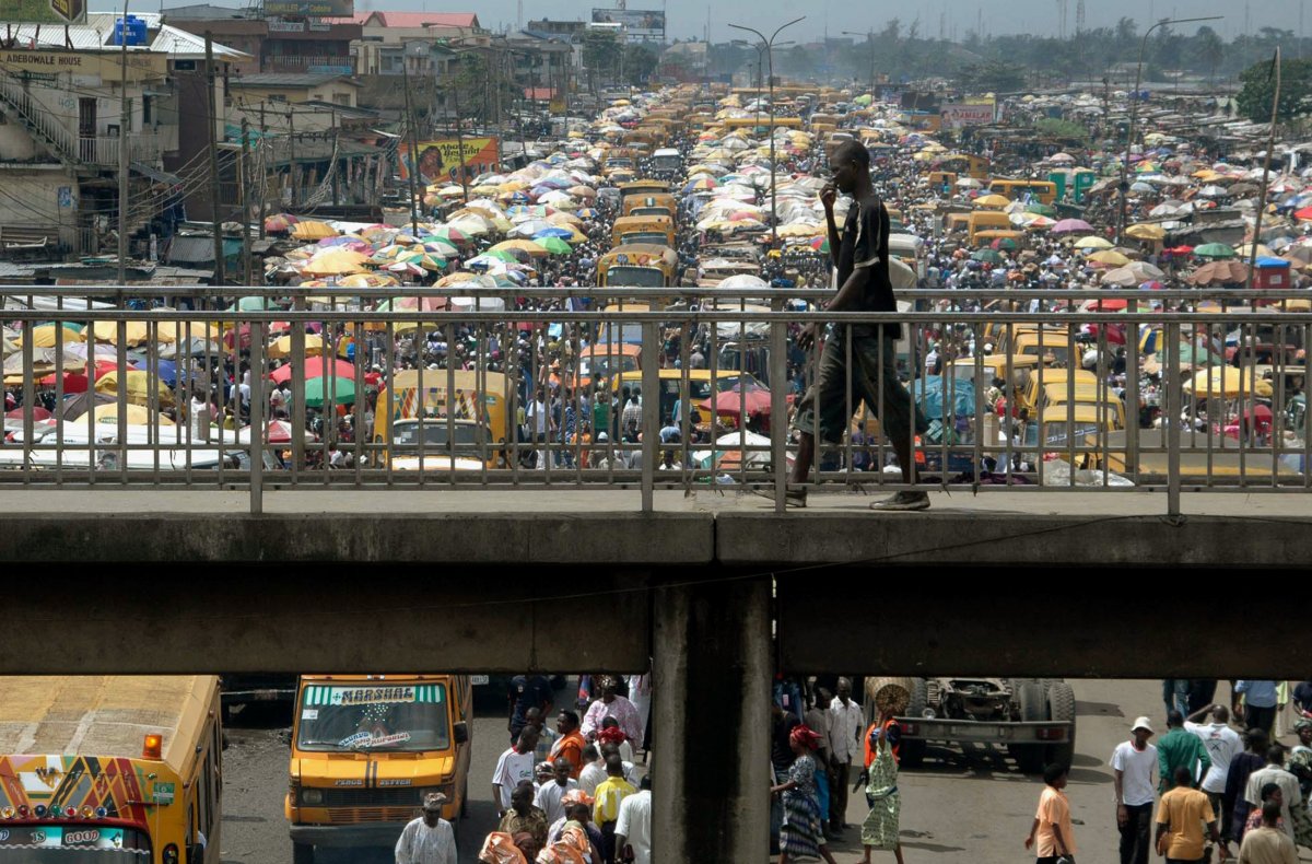 At 21 million people, Lagos has become Africa's largest city. It was only 1.4 million in 1970, so as you might imagine, traffic is a nightmare.