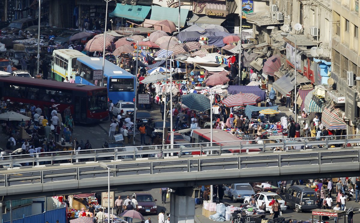 The congestion in Cairo, Egypt, gets so deadlocked that you can't tell where the traffic ends and the market begins.