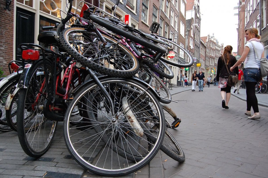 In the Netherlands, about 25 percent of all commutes are made by bicycle. This means that bike parking in Amsterdam gets pretty creative.