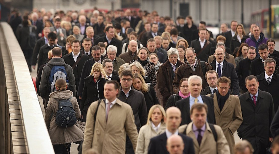 Many Londoners trek across the London Bridge as part of their commute, especially if they work in the financial sector headquartered in the City of London.