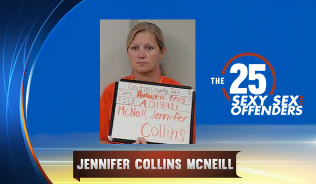 Jennifer Collins McNeill, 6th grade teacher and cheerleading coach at Thorsby High, Birmingham, AL. This 40-year-old teacher might have been going through a midlife crisis when she decide to go after the underage friend of her son. McNeill and the under 16 boy attended the same church and met while she was teaching Sunday school.