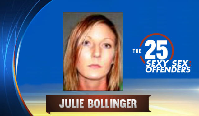 Julie Bollinger, English teacher at Denison High School, Coleman, TX. Bollinger was 24 years old when she started up a relationship with a 17-year-old student, and it was reportedly a big deal for the teacher to wait until he was that old before having sex sessions with the minor in her classroom, her car, and at hotels. When the events came to light, Bollinger reportedly resigned from her teaching job, picked up the student from church, and then drove him to a hotel room where they had sex. She's still awaiting trial.