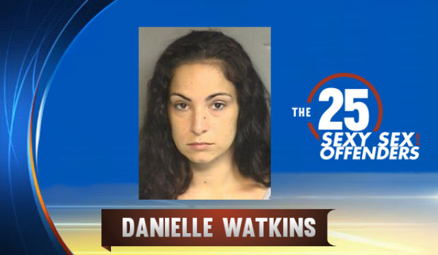 Danielle Watkins, teacher at Stamford High, Stamford, CT. The biggest crime this married mother of two committed was using the threat of bad grades to keep her 17-year-old student lover in line during their long relationship. Also, it seems that Watkins procured marijuana and let him smoke it in her car with a 15-year-old. She took a plea deal in early December that can keep her in jail for up to four years.