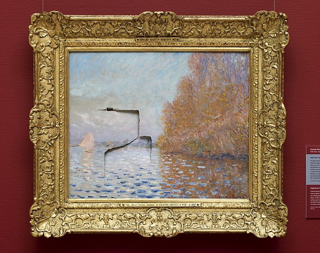 An 8 million dollar Monet painting after a man punched it