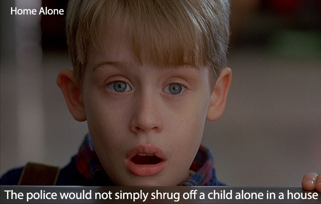 home alone 2 lost - Home Alone The police would not simply shrug off a child alone in a house