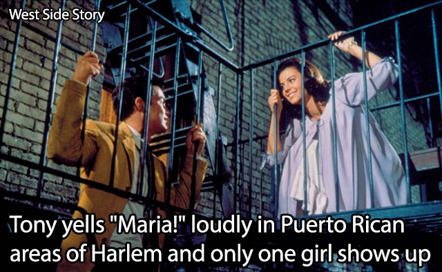 west side story tonight - West Side Story Tony yells "Maria!" loudly in Puerto Rican areas of Harlem and only one girl shows up