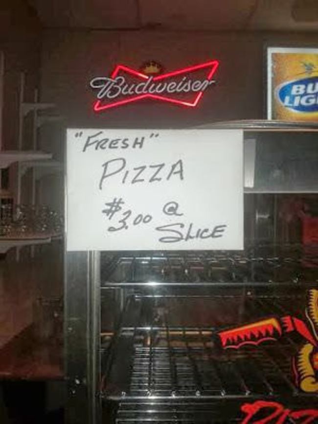 misplaced quotation marks - Budweiser Bu Ligi "Fresh" Pizza