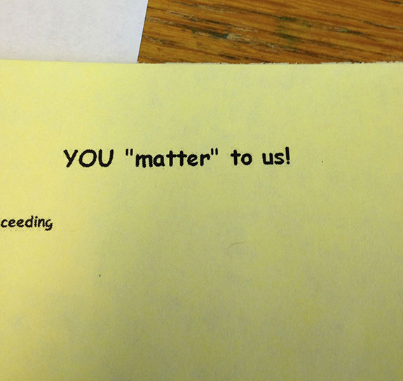 paper - You "matter" to us! ceeding