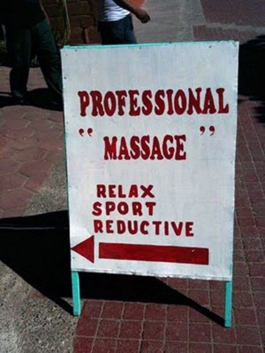 signs with quotation marks - Professional Massage Relax Sport Reductive