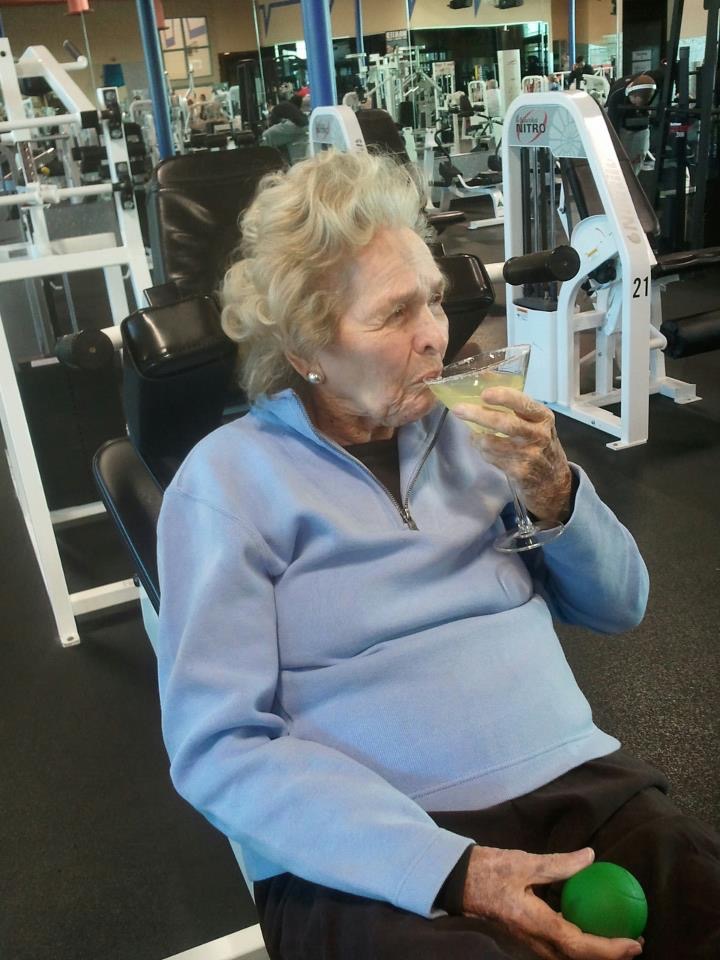old lady working out