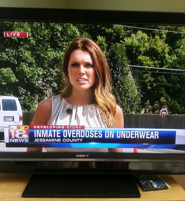 funny tv news headlines - Live Lex Developing Story Inmate Overdoses On Underwear News Jessamine County Sony