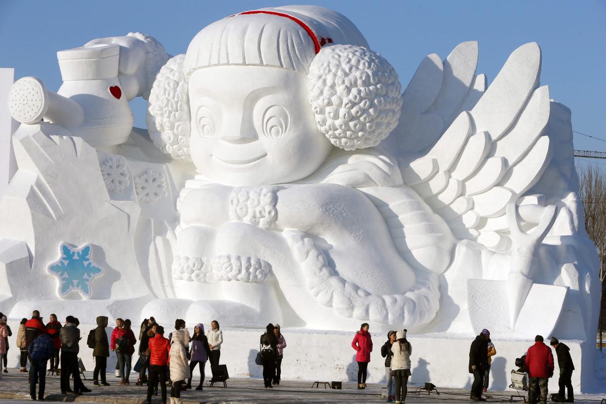 Snow sculpture in China.