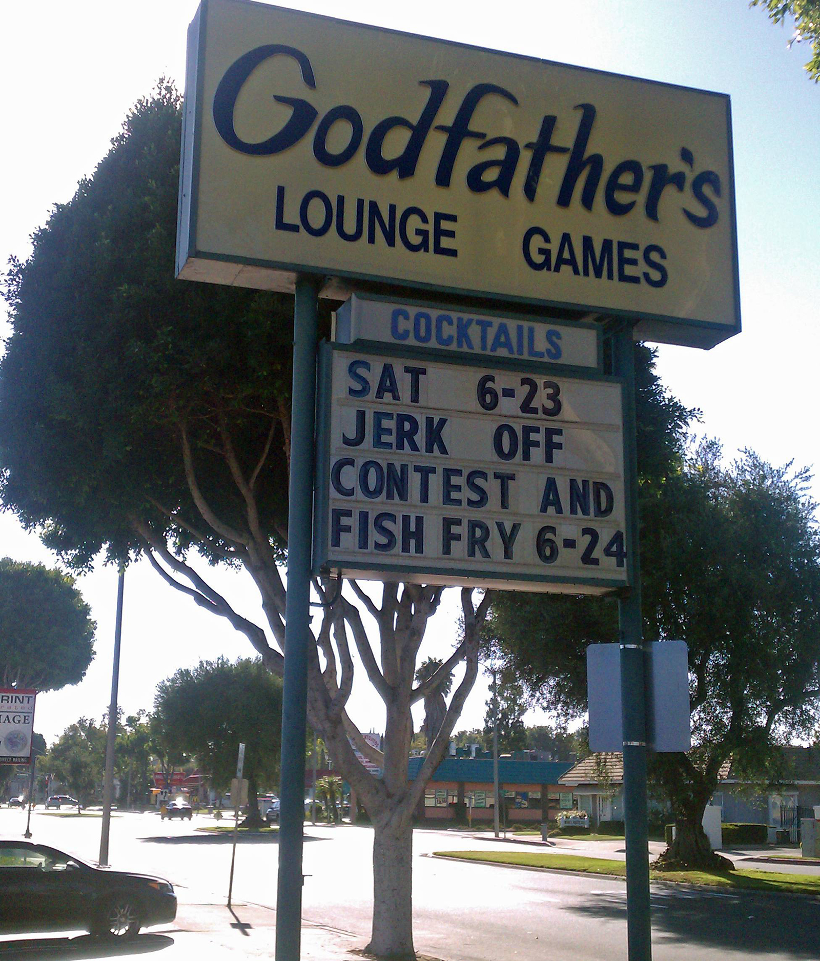 godfathers lounge games - Godfather's Lounge Games Cocktails Sat 623 Jerk Off Contest And Fish Fry 624 1