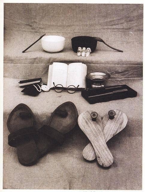 Mahatma Gandhi's worldly possessions, ca 1948.