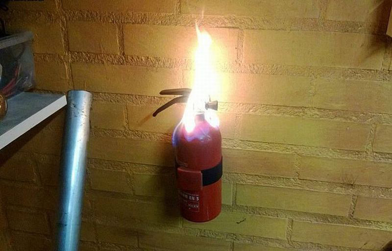 fire extinguisher on fire meme