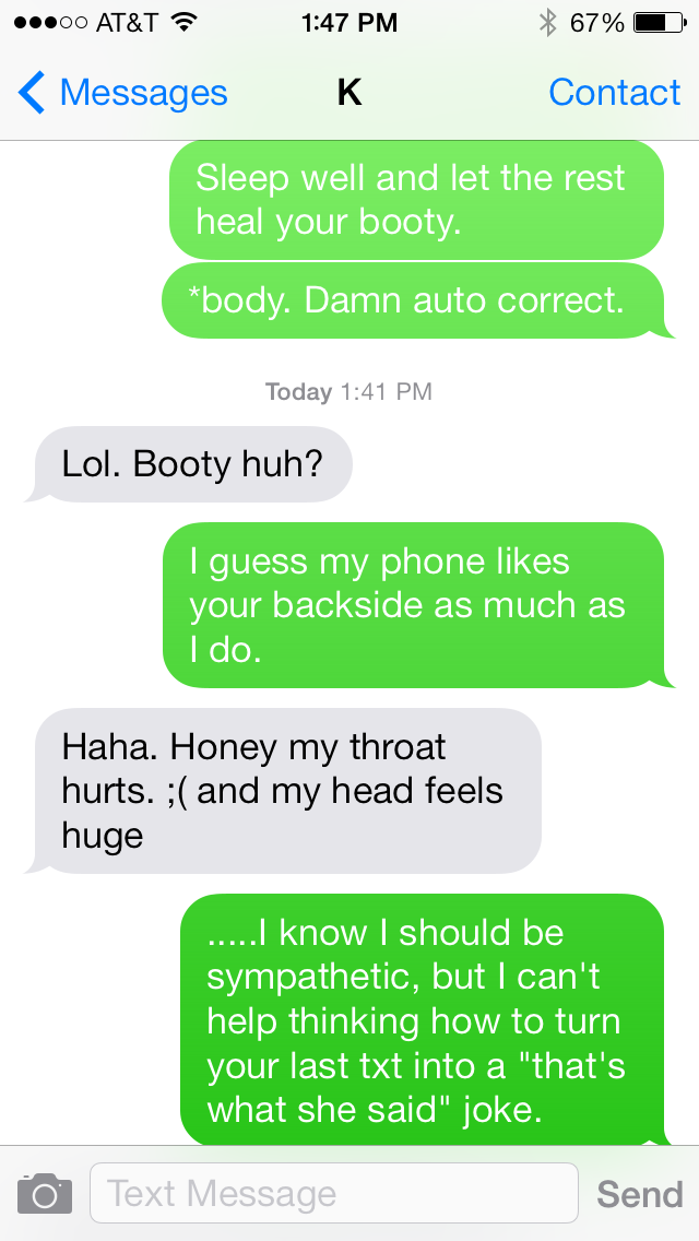 funny txt exchange between me and a friend