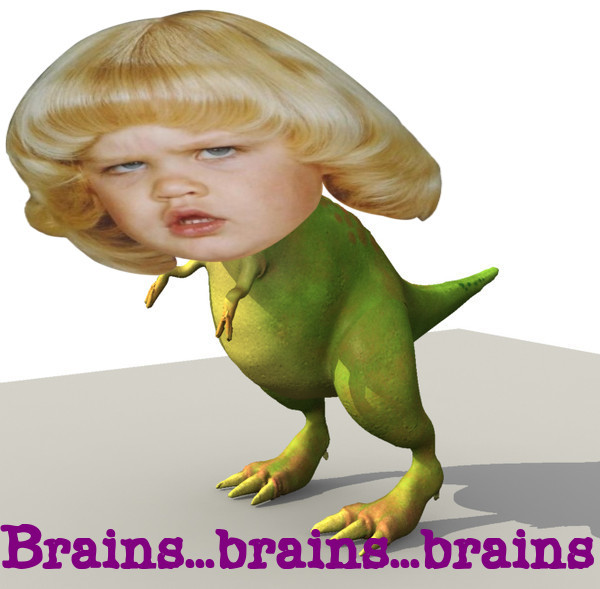 Dinozombiebooboo looking to eat your brain.