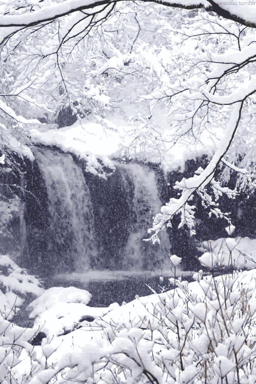 Whoa. Hypnotic gif of a snowy waterfall.