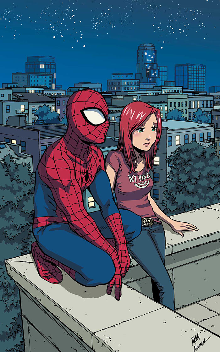 Spider-man married Mary Jane in 1987, for which Marvel held a publicity event featuring actors dressed like Spider-Man and Mary Jane getting married in Shea Stadium