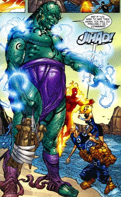 Eleven days before the 911 attacks, a character named Jihad was introduced into the Marvel Universe. He was a character, who was bent on world conquest.