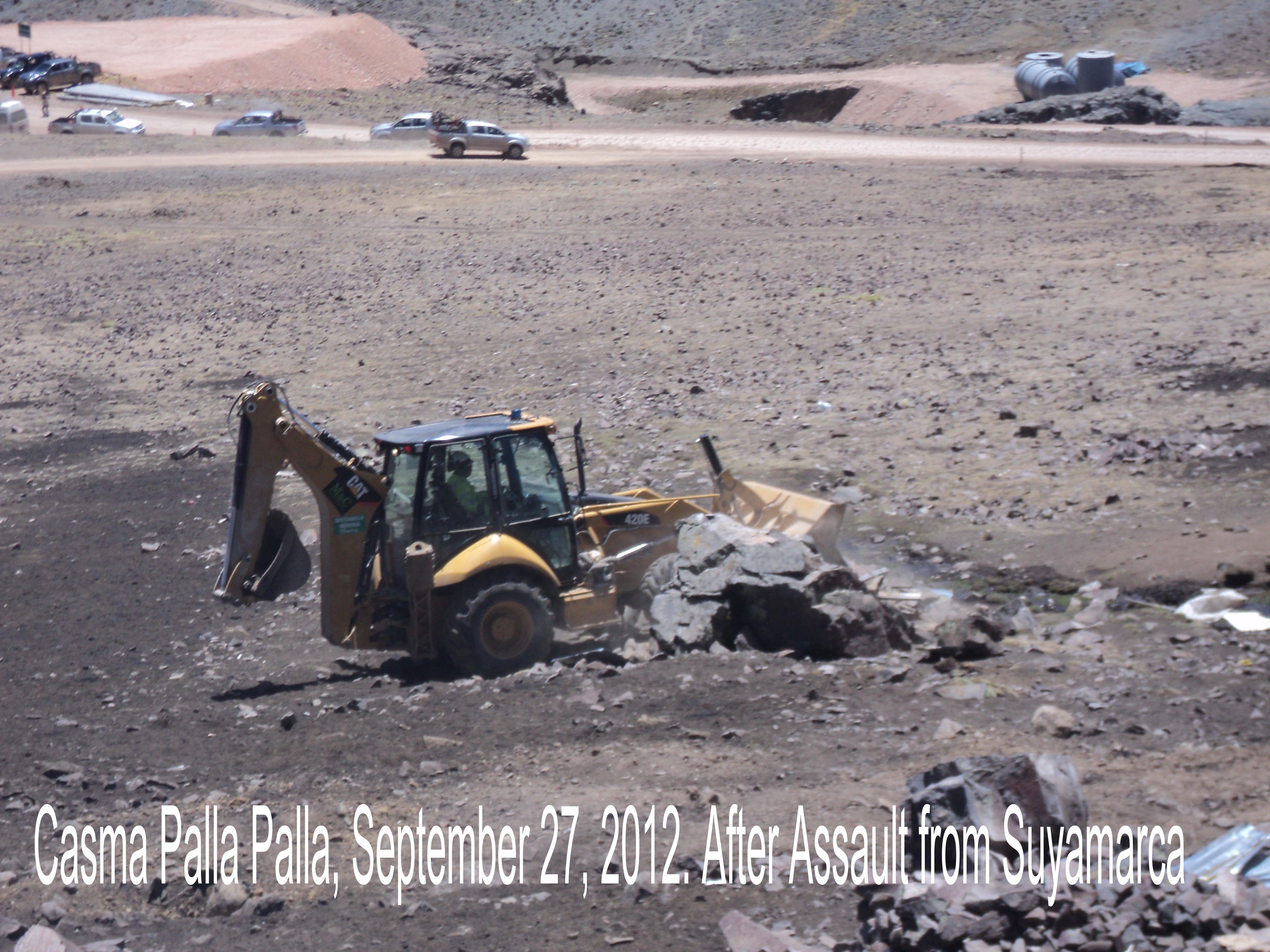 September 26 or 27, 2012. Suyamarca Mining destroying the remaining homes of the Peruvian tribe - Casma Palla Palla.