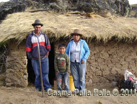 Typical family in the Casma Palla-Palla territory. A completely designed home prior to the advent of the mining company.