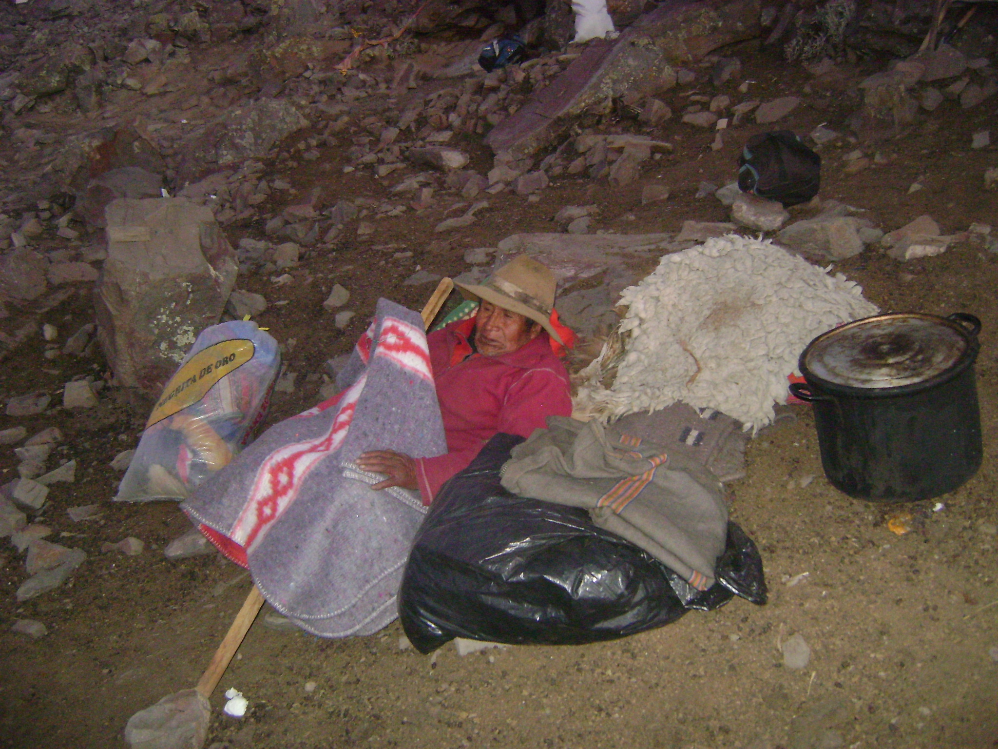 Aftermath of Casma Palla Palla resident without a home after Suyamarca Mining ransacked and destroyed their homes.