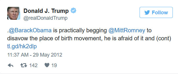36 times Trump didn't comment on Obama's birth certificate