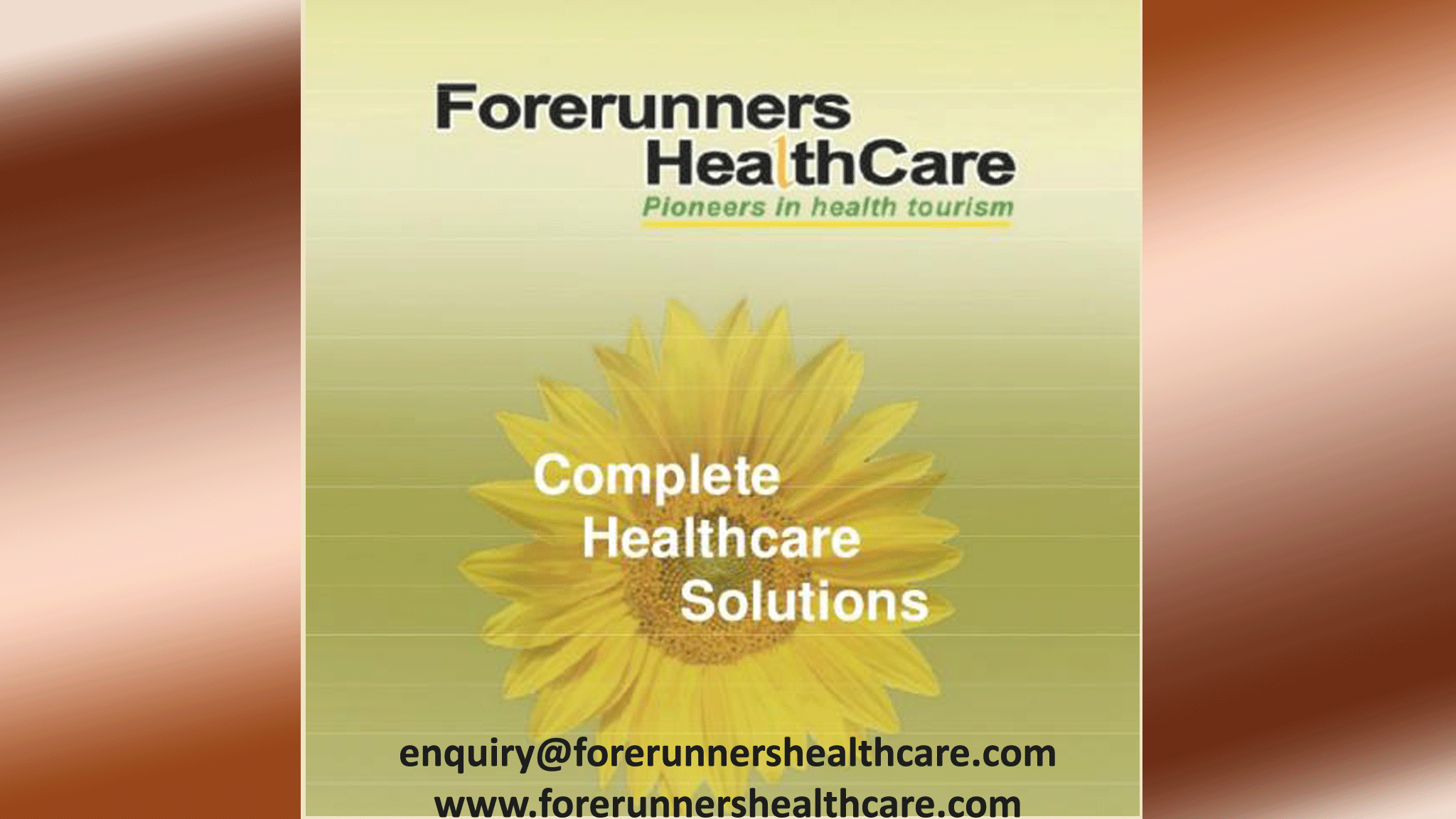FORERUNNERS HEALTHCARE CONSULTANTS

For More details visit our official website: www.forerunnershealthcare.com , 

Email :- enquiry@forerunnershealthcare.com , 

Phone Numbers Reach Us-
India & International : +91-9860755000 / +91-9371136499, 
UK : +44-2081332571 , 
Canada & USA : +1-4155992537 , 
NIGERIA      : +234-17101094