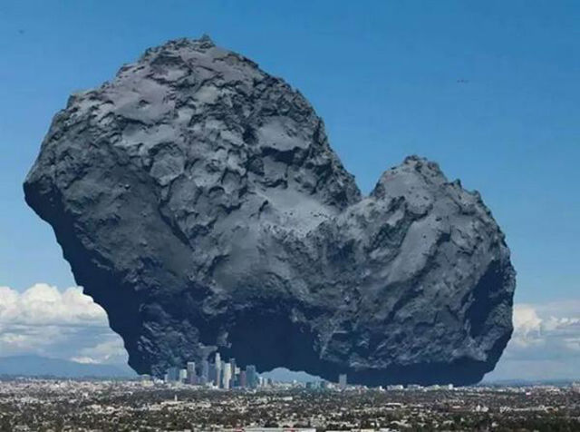 The 67P Churyumov-Gerasimenko Comet compared to L.A.