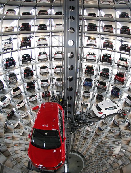 Parking tower at the Volkswagen factory in Wolfsburg