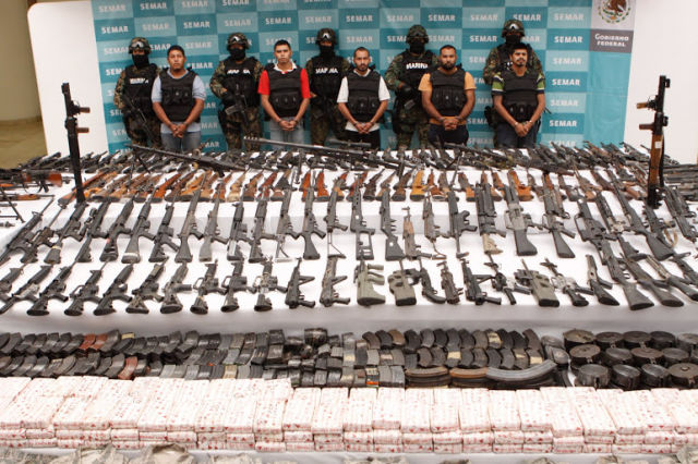 Drugs and Weapons confiscated from Los Zetas, Mexican Gang