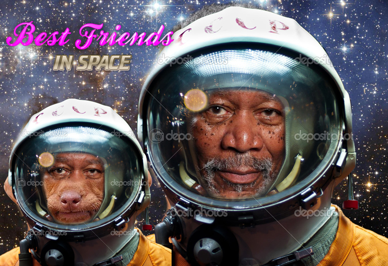 Astronaut boys in space