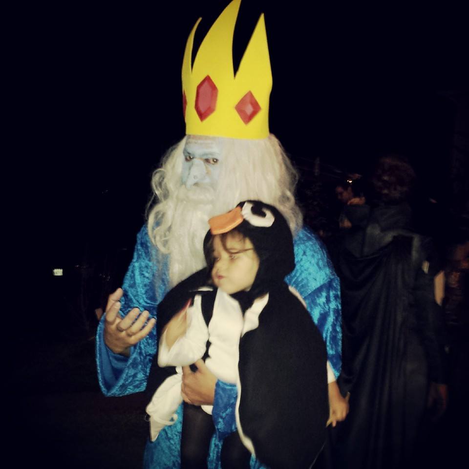 My niece and I dressed up as Ice King and Gunter from Adventure Time