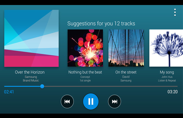On the galaxy s5 you can tilt your phone horizontally to get a playlist based on the song you are listening to at the moment.