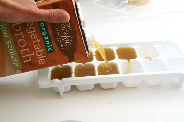 Instead of wasting broth, freeze it in ice cube trays. That way, it doesn't go bad and you have small servings ready.