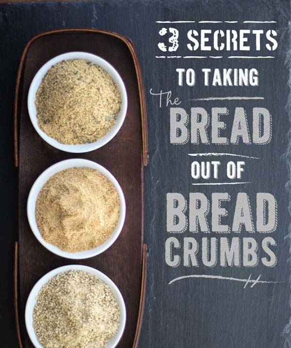 Use a food processor on brown rice cereal or gluten free pretzels to make your own bread crumbs that are gluten free.
