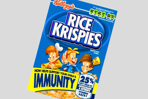 Kelloggs Rice Krispies Cereals, The claim: Now Helps Support Your Childs Immunity and provides 25 of the daily recommended amount of antioxidants, nutrients and vitamins.The truth: After drawing fire from critics during the height of the swine-flu scare in 2009, Kelloggs removed the claims from its boxes, saying, While science shows that these antioxidants help support the immune system, given the public attention on H1N1, the company decided to make this change. One food-policy expert said at the time, By their logic, you can spray vitamins on a pile of leaves and it will boost immunity.