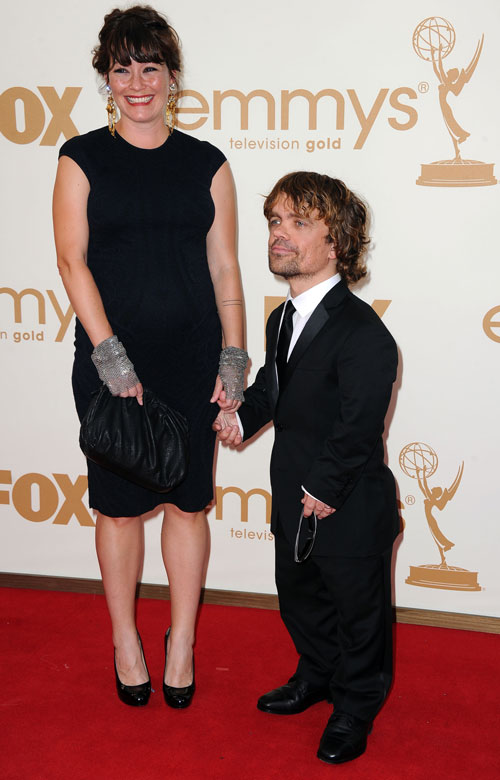 At 5'6, Erica Schmidt is probably shorter than a lot of the men she meets. Not so when it comes to her husband, Peter Dinklage: The 4'5 Game of Thrones actor was born with a genetic disorder that causes dwarfism. It certainly hasn't slowed him down!