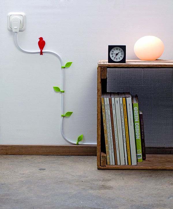 Run cords along the walls with these pretty vine clips.