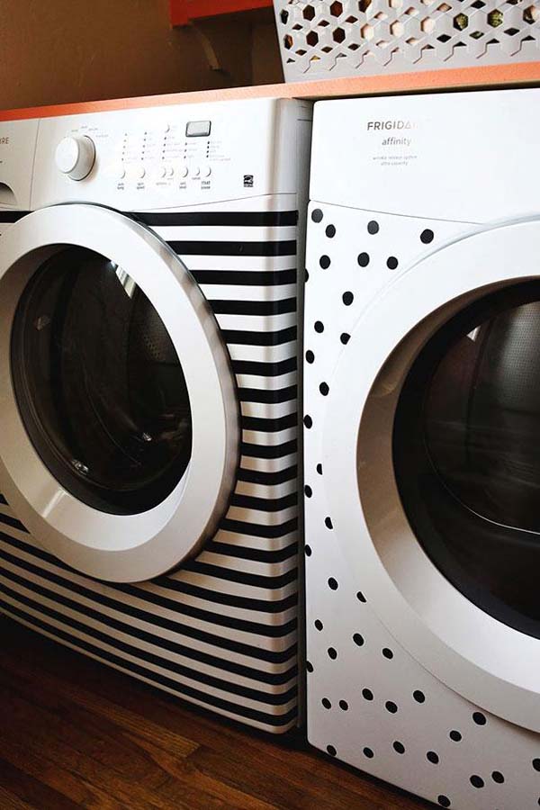 Use tape to decorate your washer and dryer.
