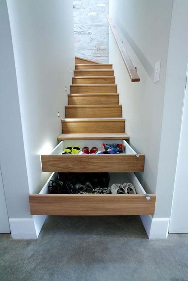 Install stairs that double as drawers.