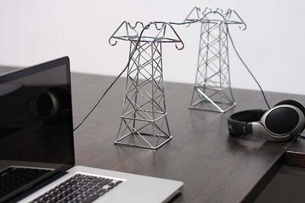 Turn stray wires into adorable electrical towers.9