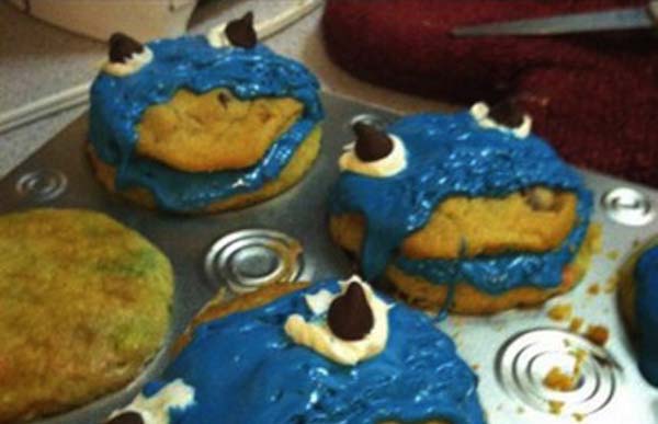cookie monster cupcakes nailed