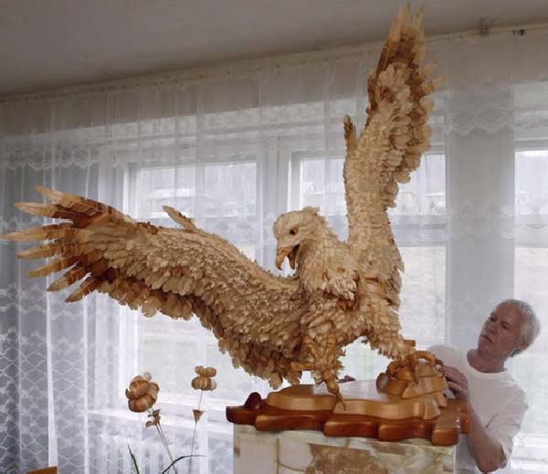 Working 10-12 hours a day, it takes Sergei about 6 months to create just one of these sculptures.