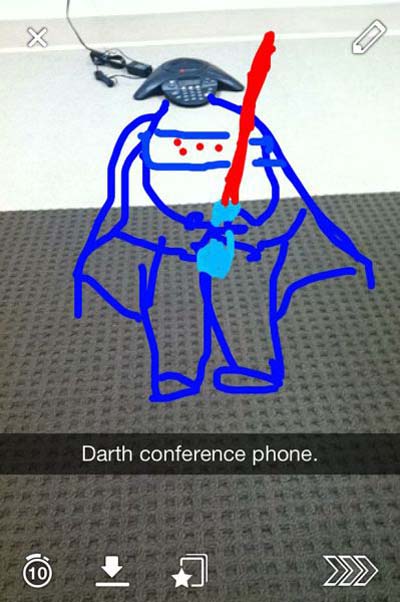 snapchat poster - Darth conference phone.
