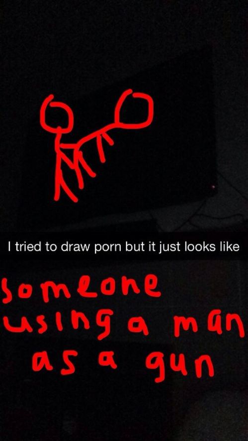 snapchat darkness - I tried to draw porn but it just looks someone using a man as a gun