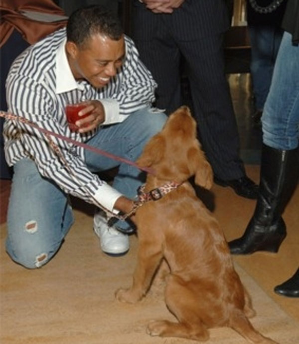 Tiger Woods stuttered as a child and used to talk to his dog until he fell asleep in an effort to get rid of it.