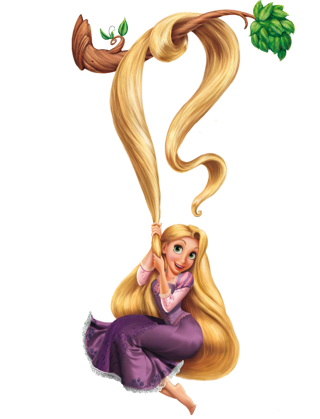 In the Brothers Grimm version, Rapunzel gets knocked up by the prince before they escape, and the evil sorceress figures it out. The sorceress cuts off Rapunzel's hair and throws her out into the wilderness. When the prince shows up to see her, the sorceress dangles Rapunzel's cut-off hair to lure him, and tells him he will never see Rapunzel again. He jumps out the window in despair and is blinded from the thorns below. He wanders around aimlessly, he is blind. Rapunzel gives birth to twins. He is eventually guided back to her when he hears her voice. Her tears restore his sight. They return to the prince's kingdom and live happily ever after.