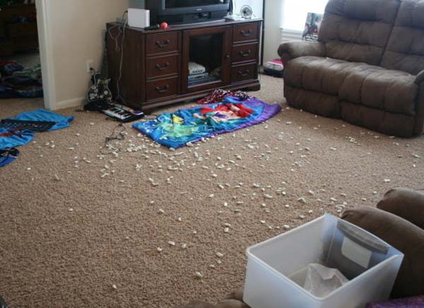 Packing peanuts always cause trouble.